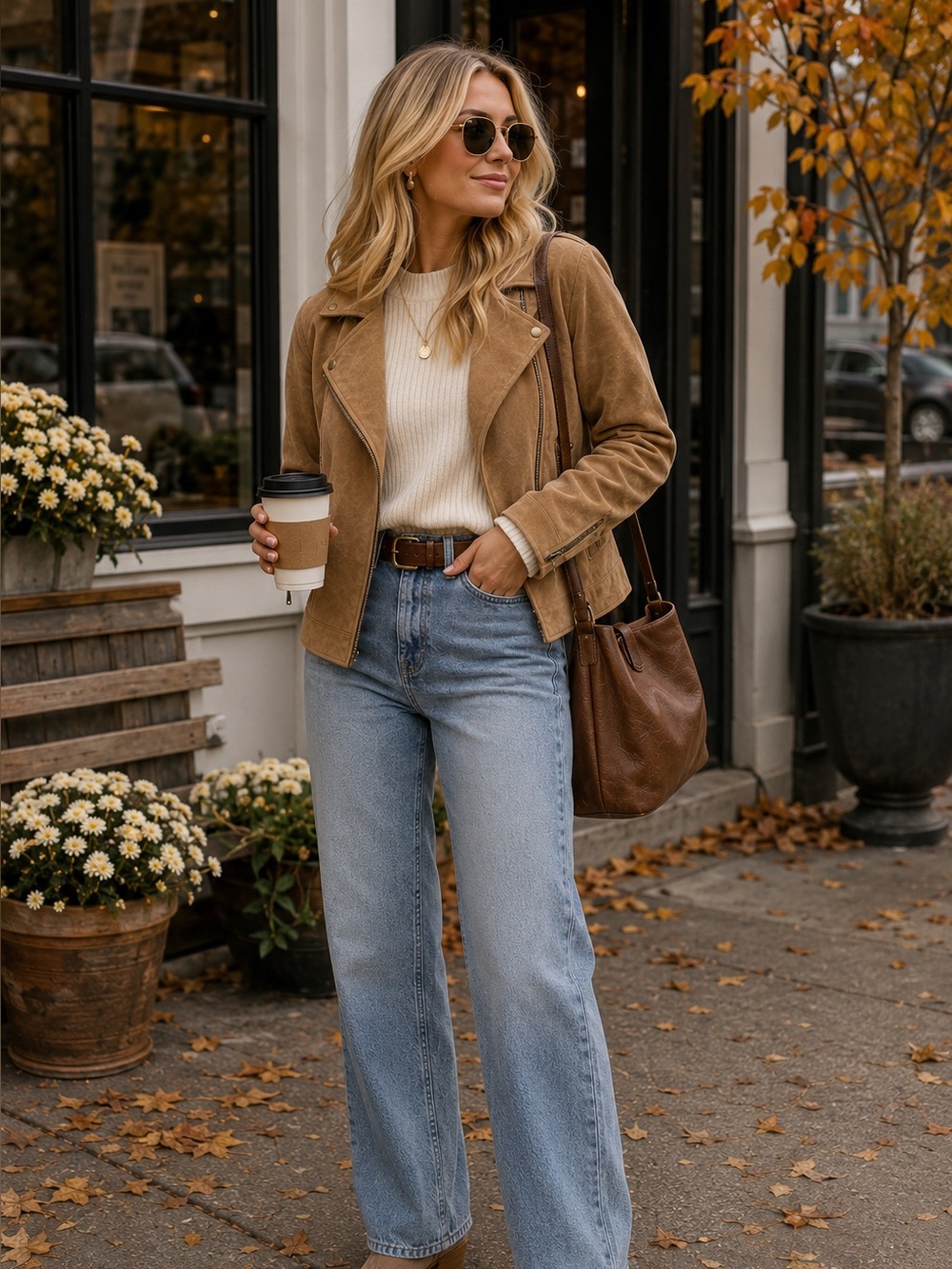 Vintage GAP Blue Label Faux Suede Motto Jacket